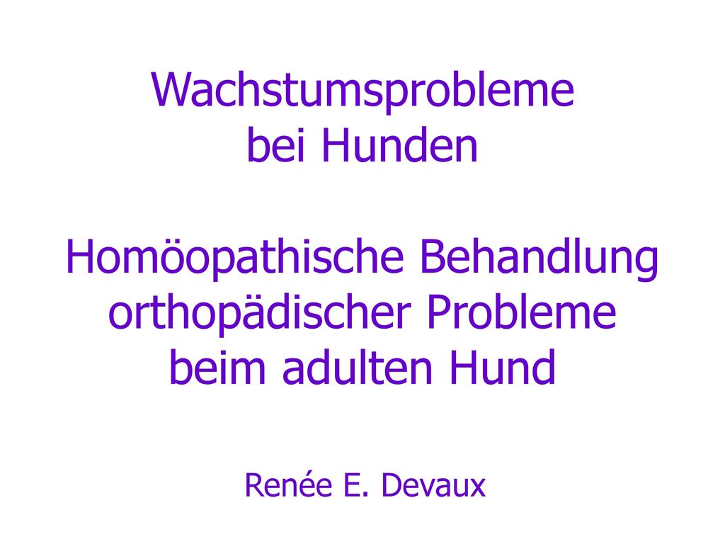 Wachstumsprobleme bei Hunden Homöopathische Behandlung orthopädischer Probleme beim adulten Hund