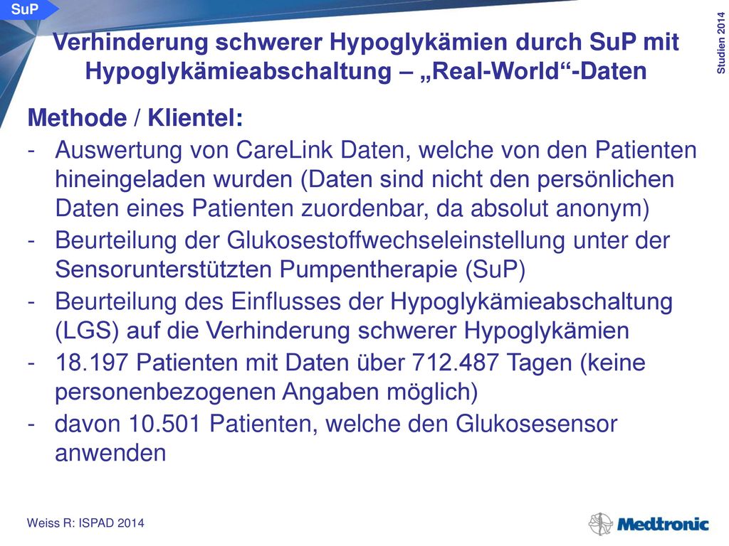SuP Verhinderung schwerer Hypoglykämien durch SuP mit Hypoglykämieabschaltung – „Real-World -Daten.