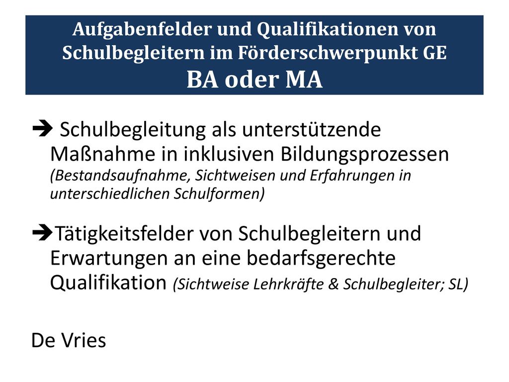 Neues KC GE Sek II und Implementierung BA oder MA