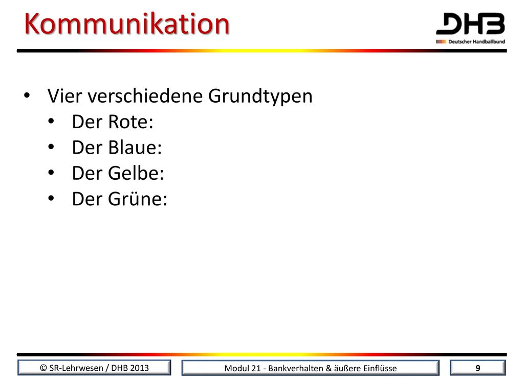 Kommunikation Vier verschiedene Grundtypen
