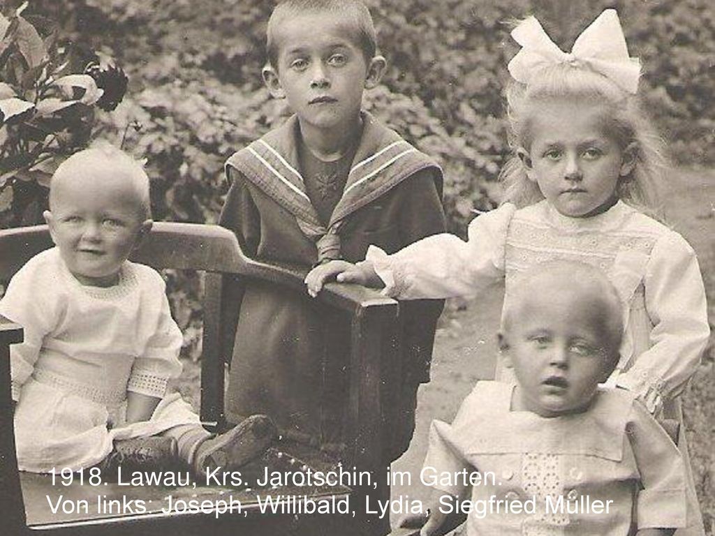 1918. Lawau, Krs. Jarotschin, im Garten