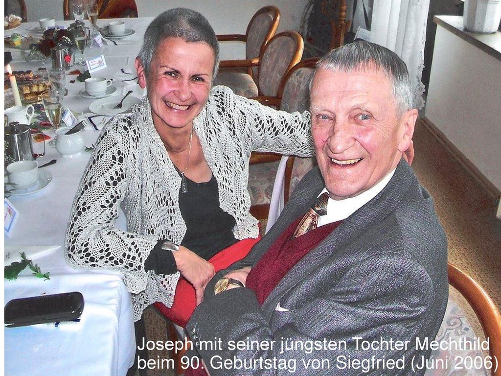 Joseph mit seiner jüngsten Tochter Mechthild beim 90