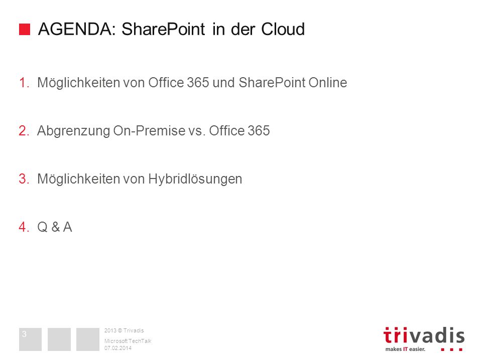 AGENDA: SharePoint in der Cloud