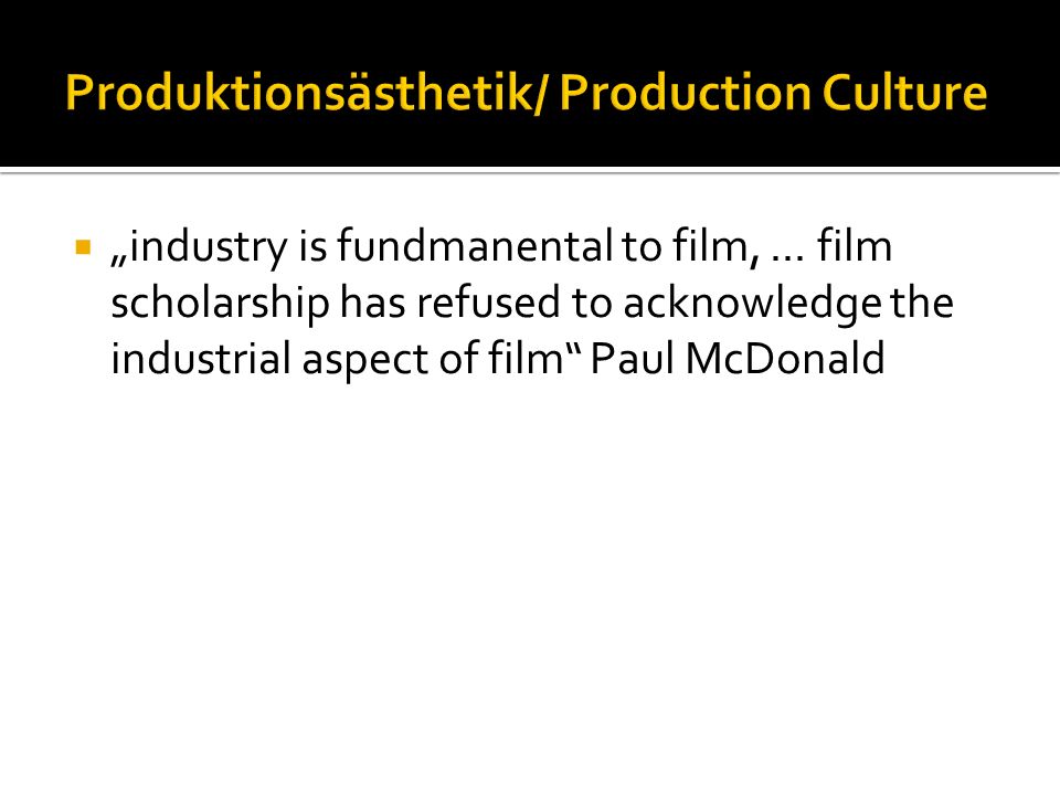 Produktionsästhetik/ Production Culture