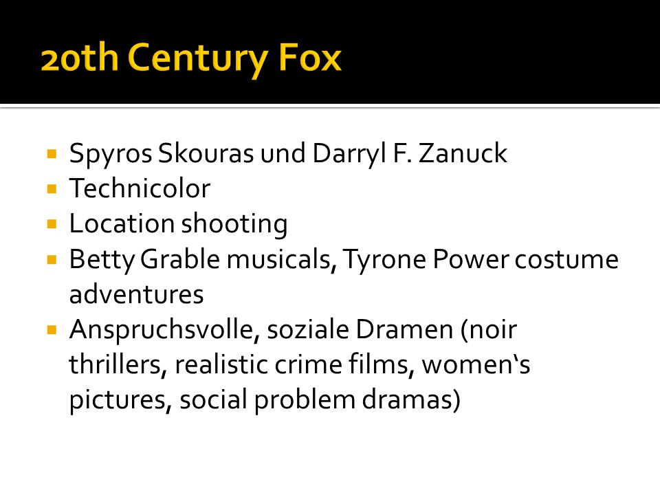 20th Century Fox Spyros Skouras und Darryl F. Zanuck Technicolor