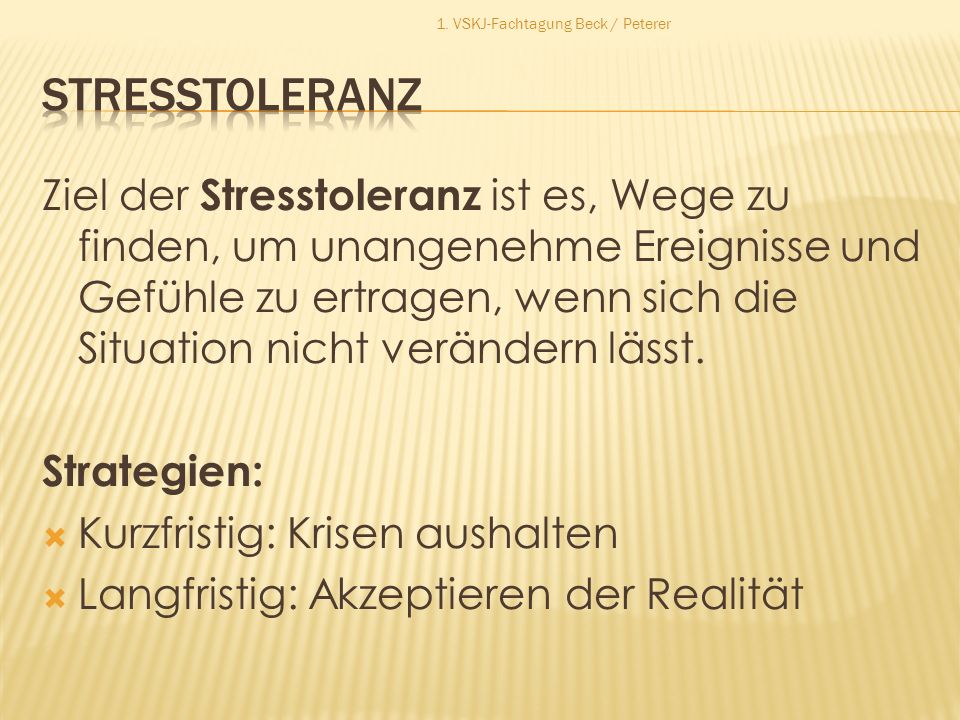 1. VSKJ-Fachtagung Beck / Peterer