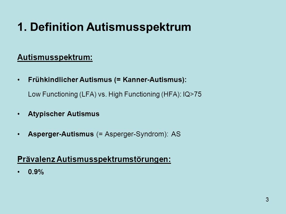 1. Definition Autismusspektrum