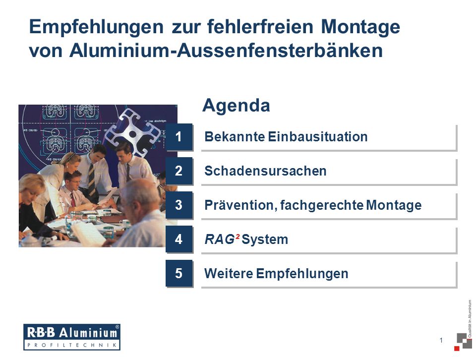 Empfehlungen zur fehlerfreien Montage von Aluminium-Aussenfensterbänken