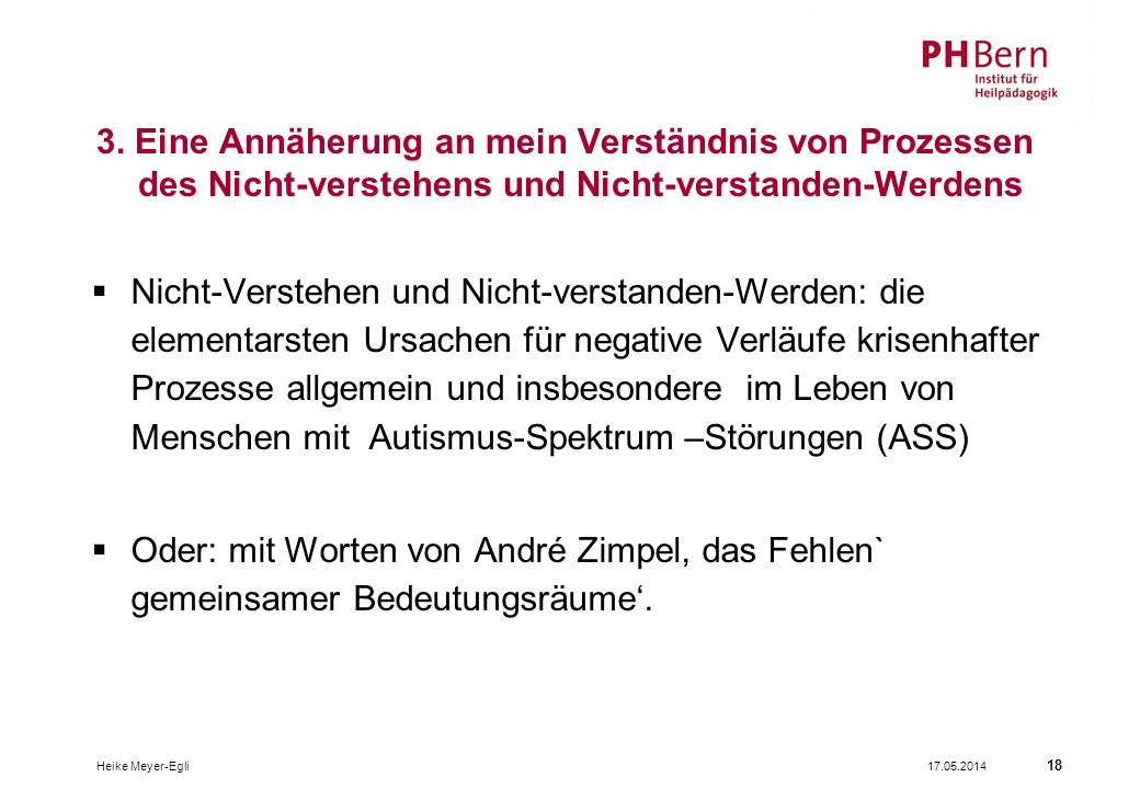 3. Eine Annäherung an mein Verständnis von Prozessen des Nicht-verstehens und Nicht-verstanden-Werdens
