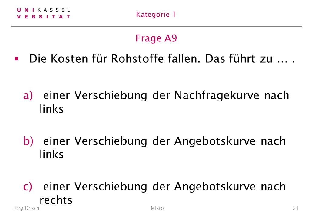 Die Kosten für Rohstoffe fallen. Das führt zu … .