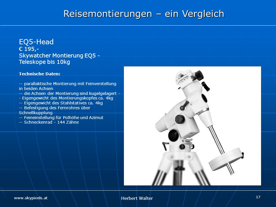 EQ5-Head € 195,- Skywatcher Montierung EQ5 - Teleskope bis 10kg