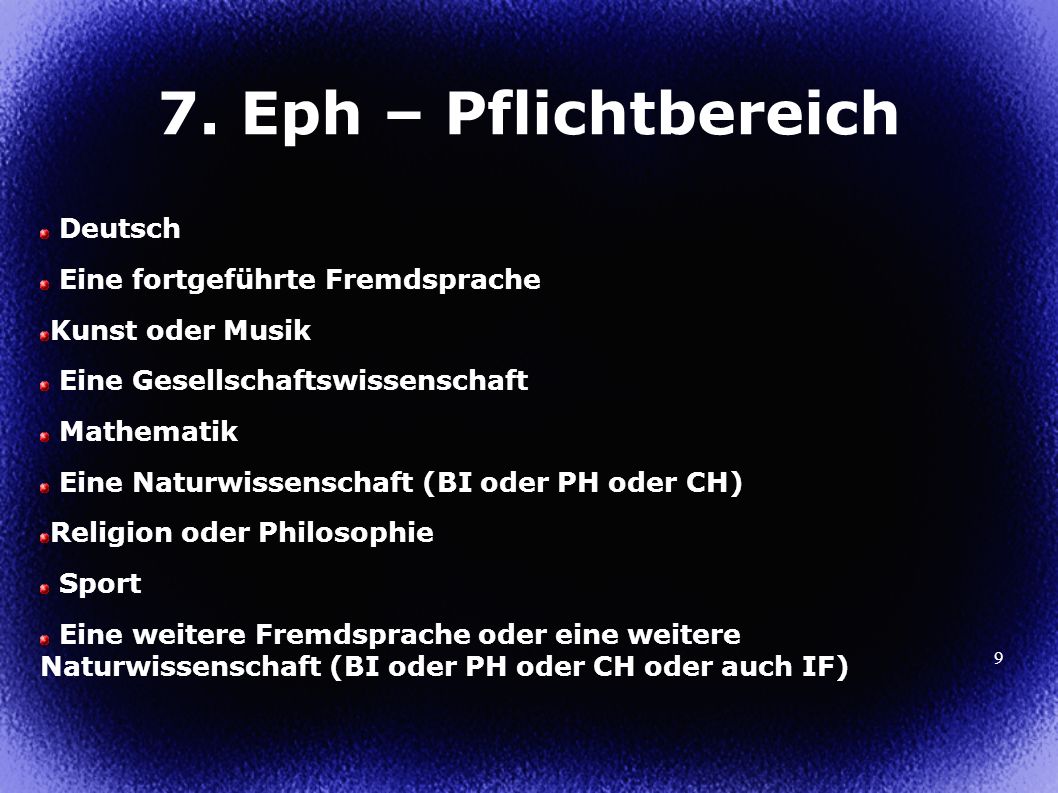 7. Eph – Pflichtbereich Deutsch Eine fortgeführte Fremdsprache