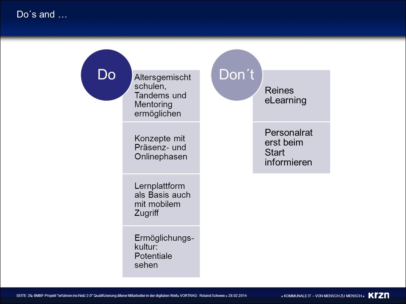 Don´t Do Reines eLearning Personalrat erst beim Start informieren
