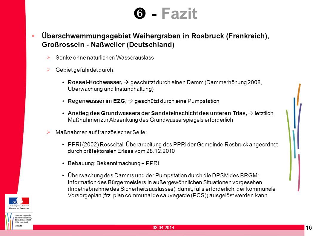  - Fazit Überschwemmungsgebiet Weihergraben in Rosbruck (Frankreich), Großrosseln - Naßweiler (Deutschland)