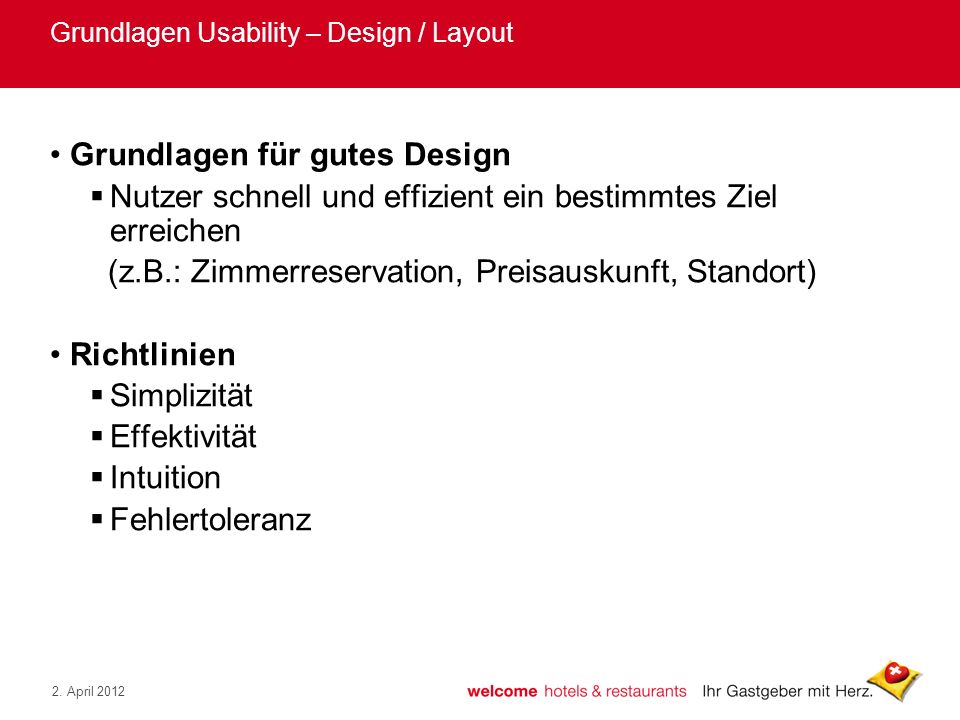 Grundlagen Usability – Design / Layout