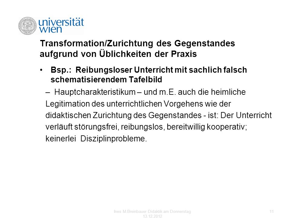 Ines M.Breinbauer Didaktik am Donnerstag
