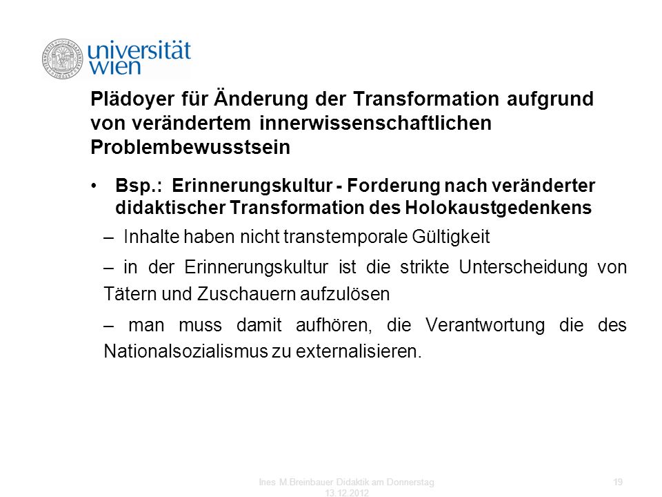Ines M.Breinbauer Didaktik am Donnerstag