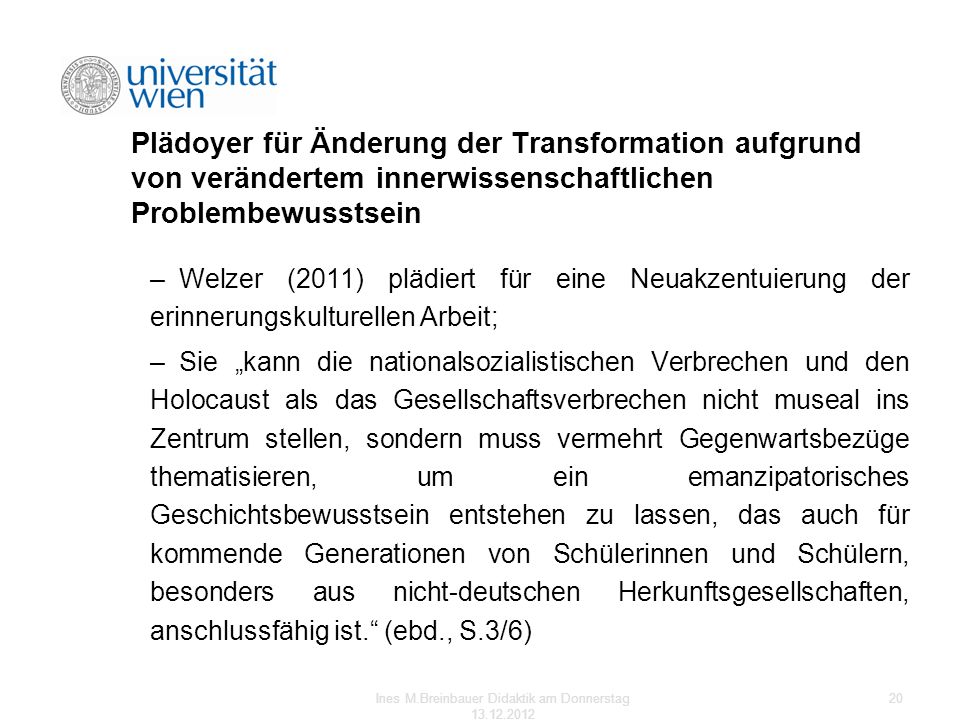 Ines M.Breinbauer Didaktik am Donnerstag
