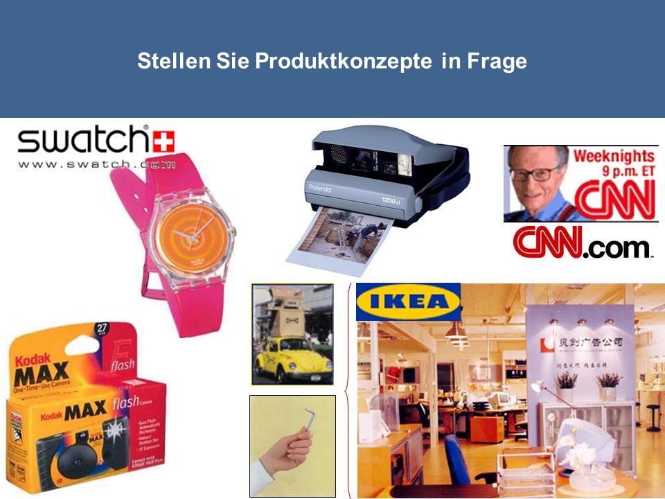 Stellen Sie Produktkonzepte in Frage