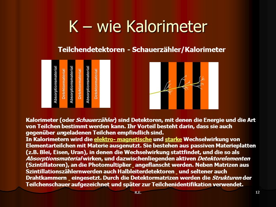 K – wie Kalorimeter Teilchendetektoren - Schauerzähler/Kalorimeter