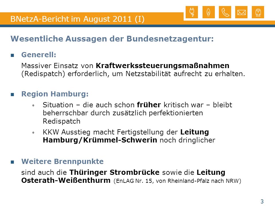 BNetzA-Bericht im August 2011 (I)