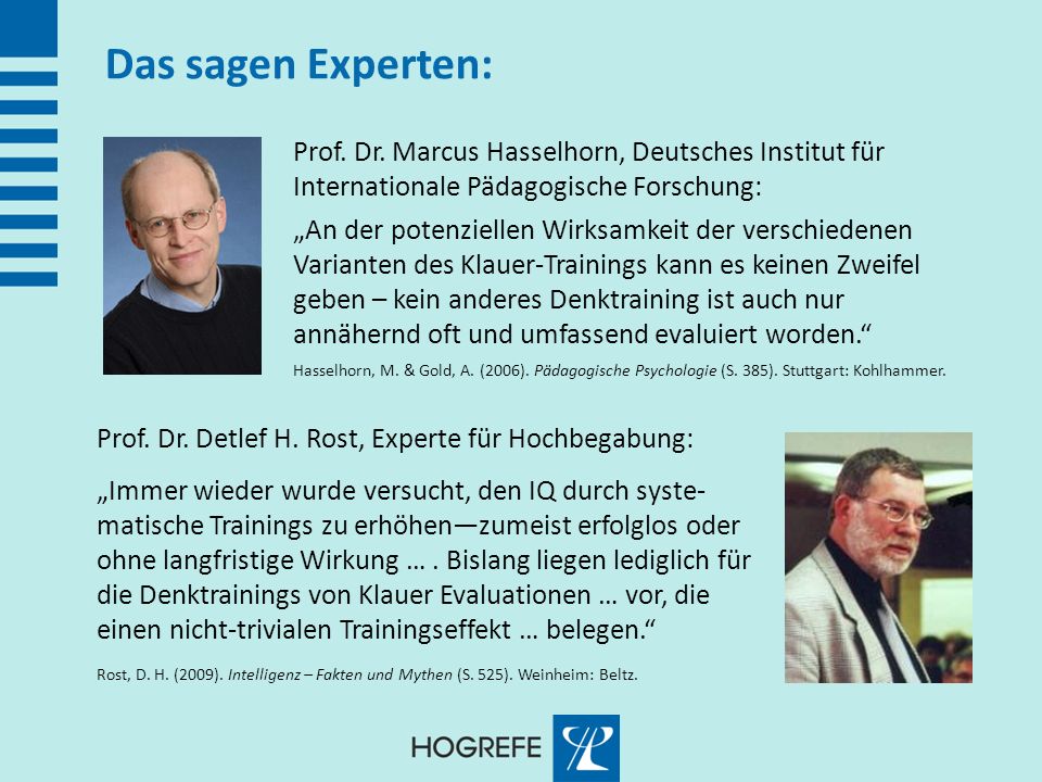 Das sagen Experten: Prof. Dr. Marcus Hasselhorn, Deutsches Institut für Internationale Pädagogische Forschung: