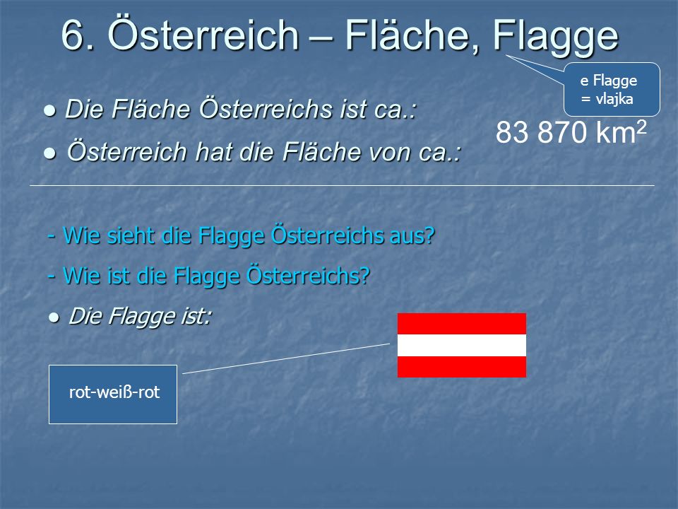 6. Österreich – Fläche, Flagge