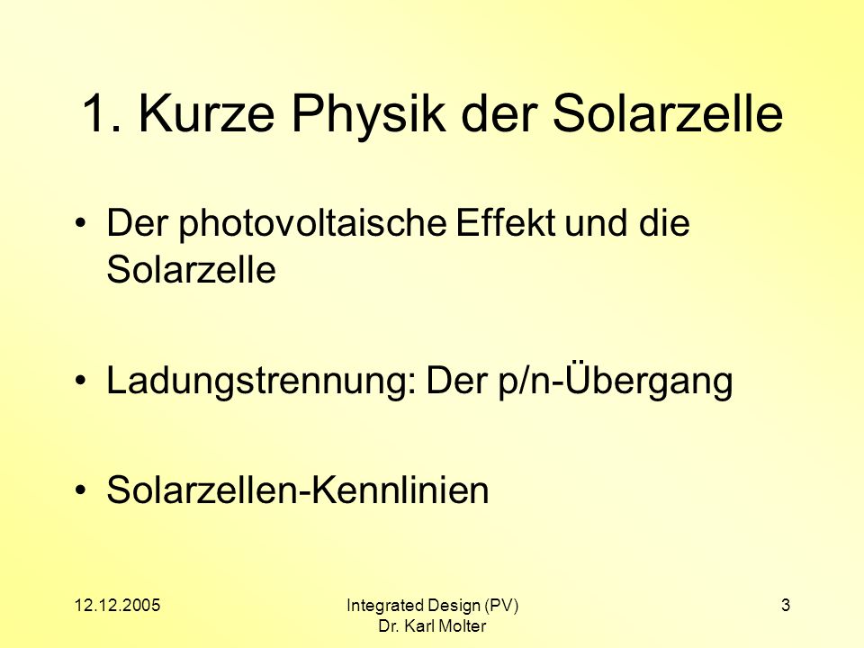 1. Kurze Physik der Solarzelle