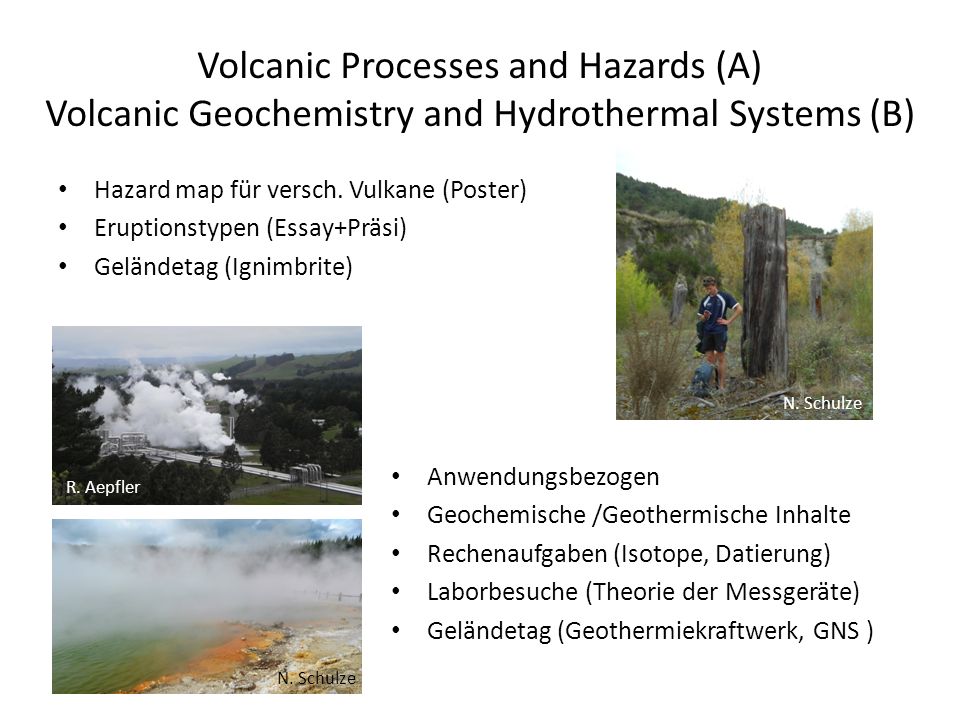 Volcanic Processes and Hazards (A) Volcanic Geochemistry and Hydrothermal Systems (B)