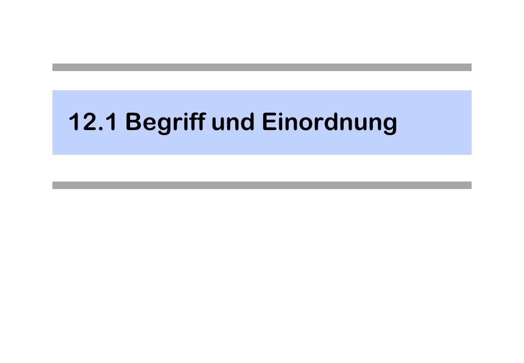 12.1 Begriff und Einordnung