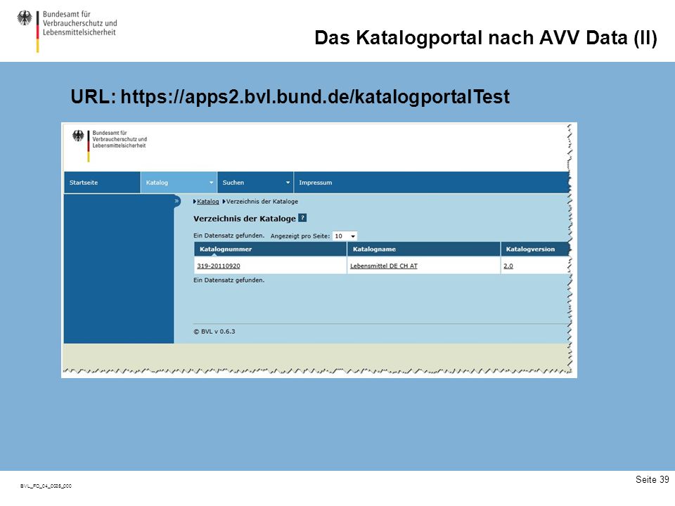 Das Katalogportal nach AVV DatA (III)