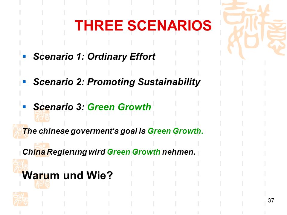 THREE SCENARIOS Warum und Wie Scenario 1: Ordinary Effort