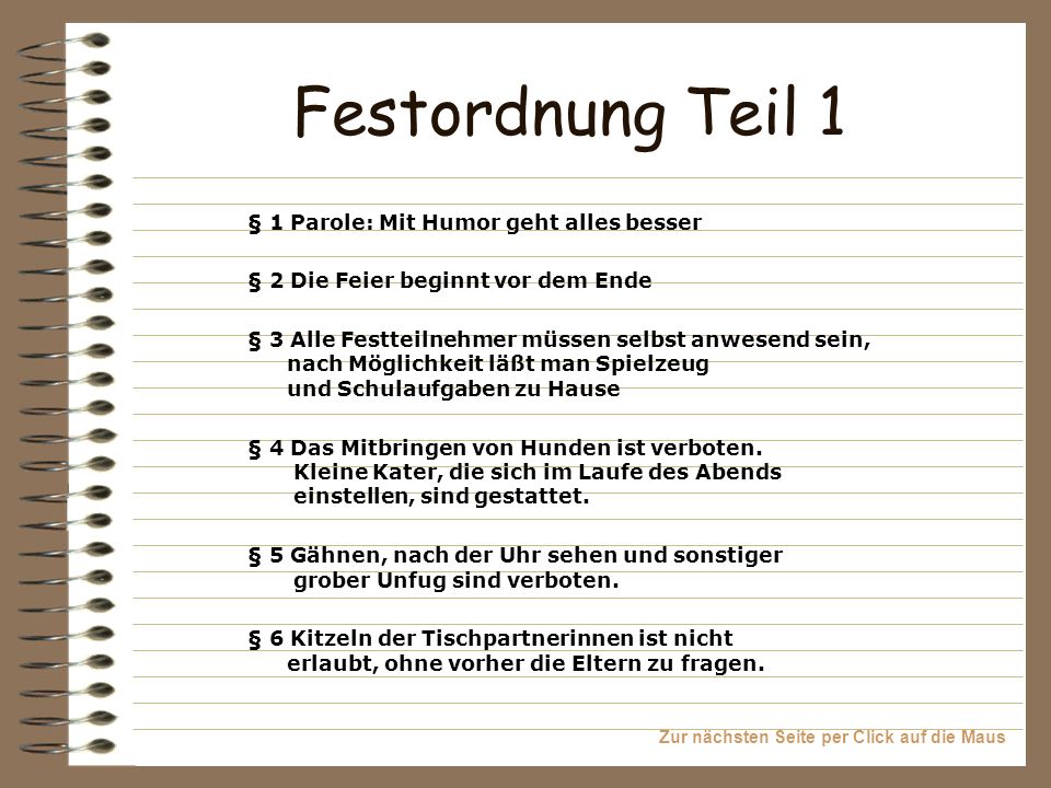 Zur nächsten Seite per Click auf die Maus