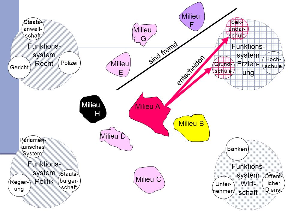 Milieu F Funktions- system Recht Funktions- system Erzieh- ung Milieu