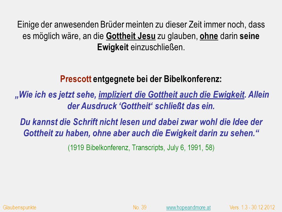 Ellen White erst nach 1896 über die wirkliche Ewigkeit Jesu