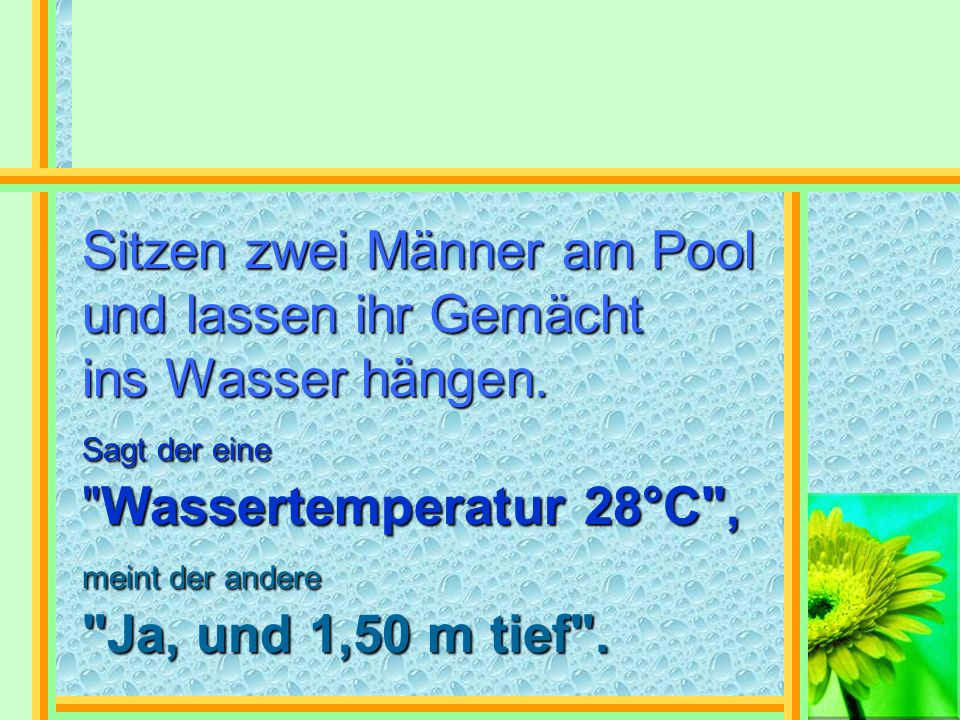 Sitzen zwei Männer am Pool und lassen ihr Gemächt ins Wasser hängen