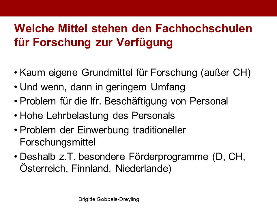 Welche Mittel stehen den Fachhochschulen für Forschung zur Verfügung