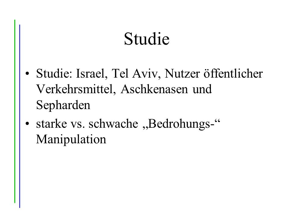 Studie Studie: Israel, Tel Aviv, Nutzer öffentlicher Verkehrsmittel, Aschkenasen und Sepharden.