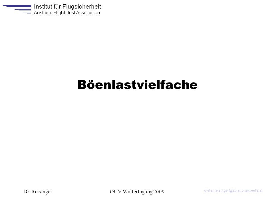 Böenlastvielfache Dr. Reisinger OUV Wintertagung 2009