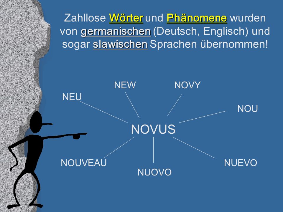 Zahllose Wörter und Phänomene wurden von germanischen (Deutsch, Englisch) und sogar slawischen Sprachen übernommen!