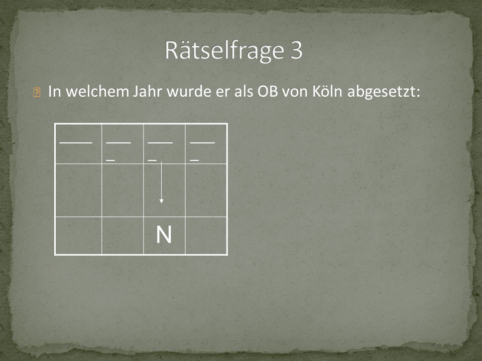 In welchem Jahr wurde er als OB von Köln abgesetzt:
