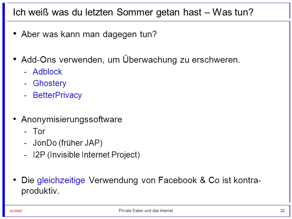 Ich weiß was du letzten Sommer getan hast – Was tun