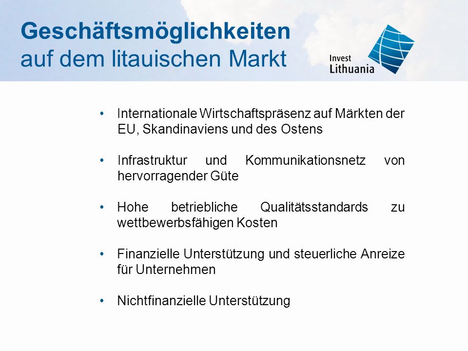 Geschäftsmöglichkeiten auf dem litauischen Markt