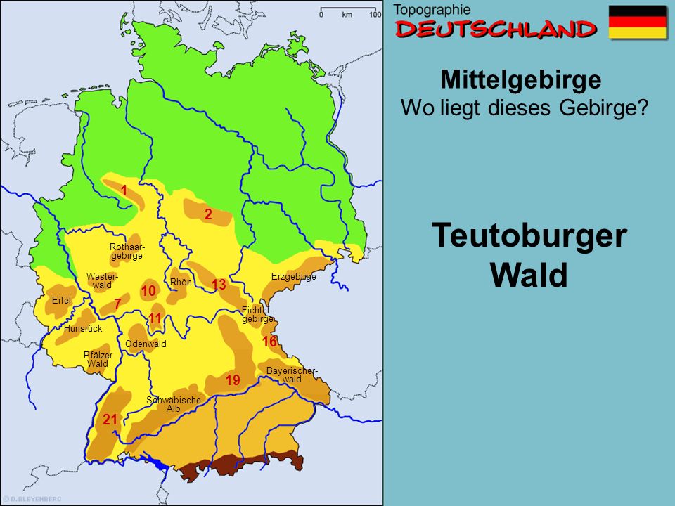 Teutoburger Wald Mittelgebirge Wo liegt dieses Gebirge