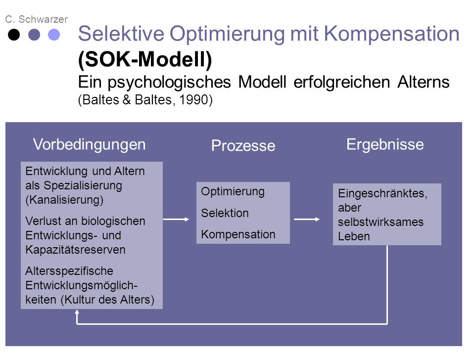 Selektive Optimierung mit Kompensation (SOK-Modell) Ein psychologisches Modell erfolgreichen Alterns (Baltes & Baltes, 1990)