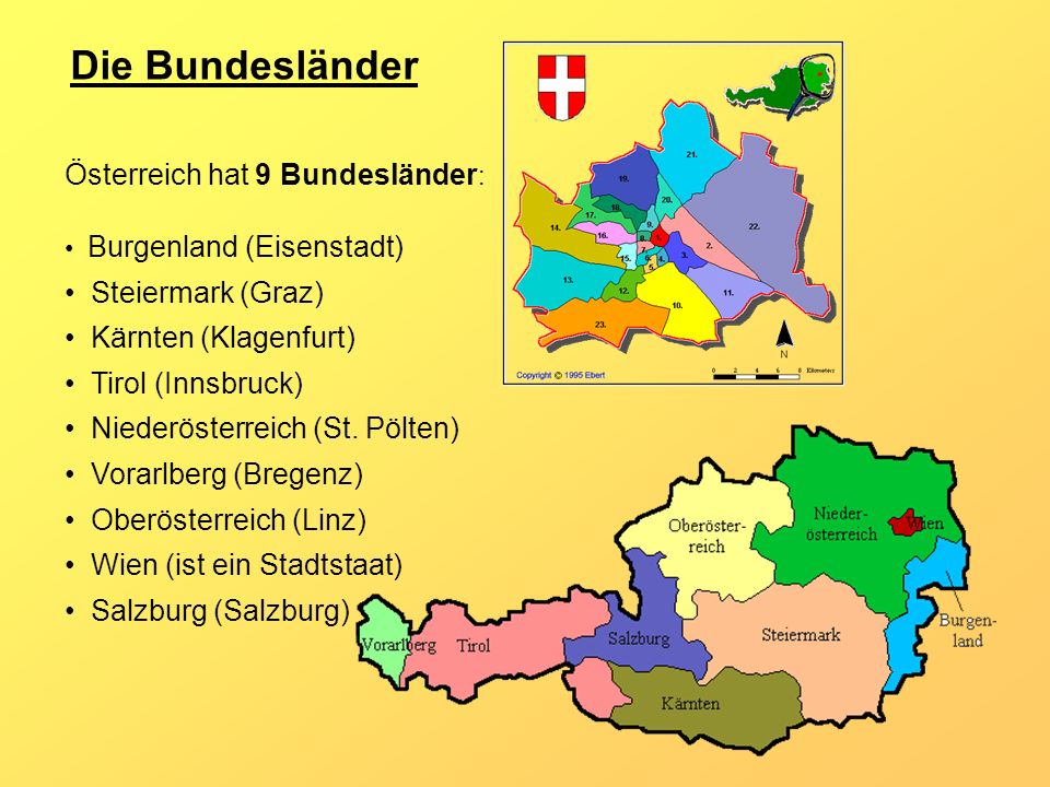 Die Bundesländer Österreich hat 9 Bundesländer: Steiermark (Graz)