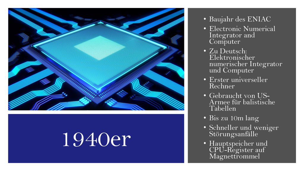 1940er Baujahr des ENIAC Electronic Numerical Integrator and Computer