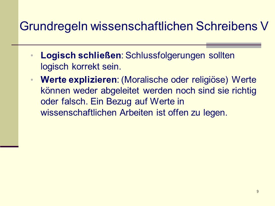 Grundregeln wissenschaftlichen Schreibens V