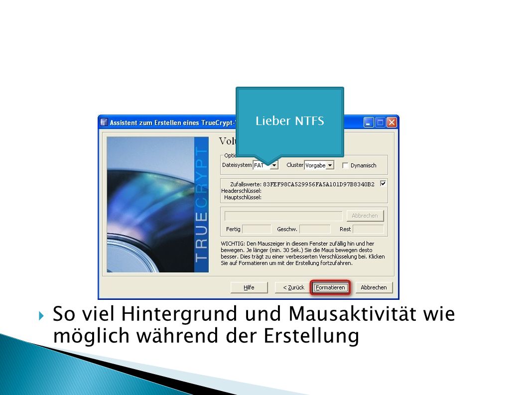 So viel Hintergrund und Mausaktivität wie möglich während der Erstellung