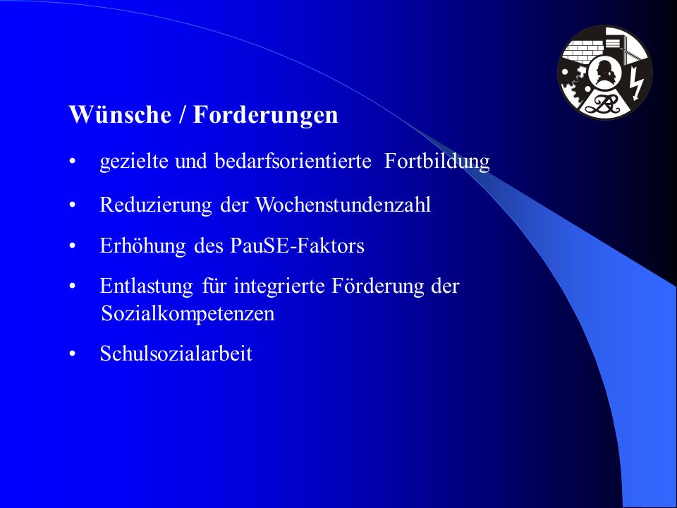 Wünsche / Forderungen gezielte und bedarfsorientierte Fortbildung